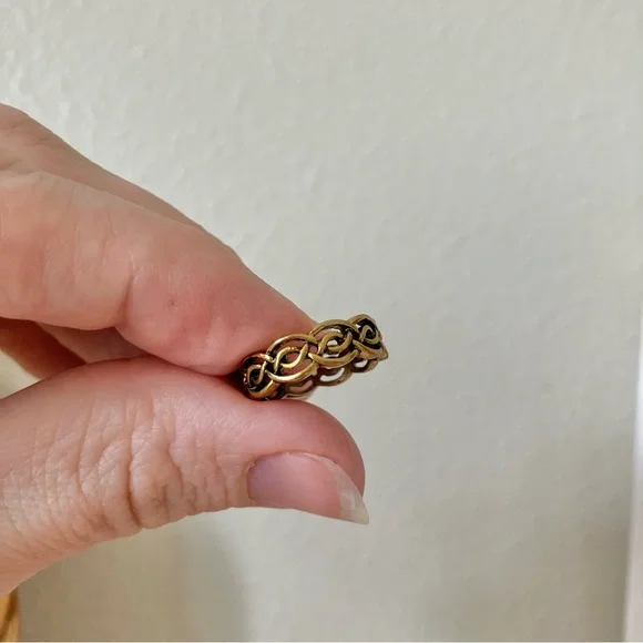 Gold Braid Pinkie Ring “Unity” 4 Celtic Knot Twist Minimal Classic - Picture 12 of 13